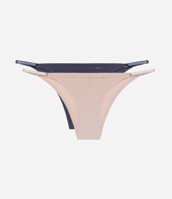 Kit 02 Calcinhas String em Microfibra Texturizada