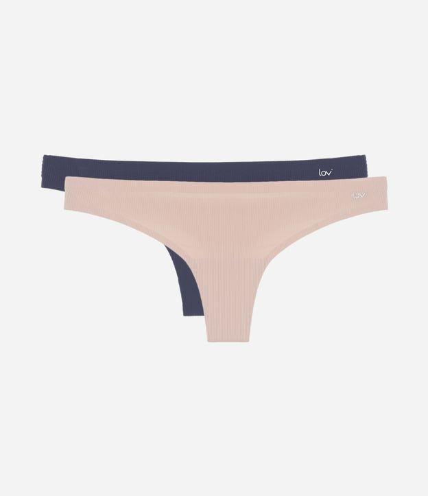 Kit 02 Calcinha Biquíni Fio em Microfibra Texturizada - 1