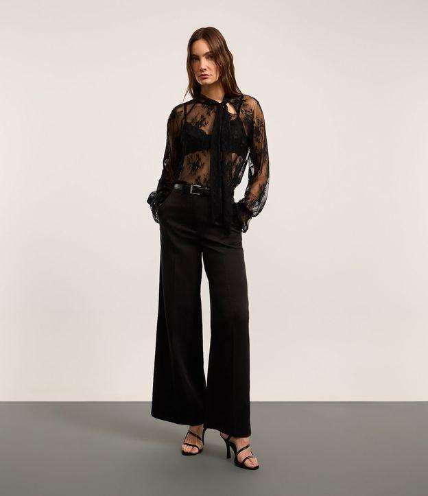 Calça Alfaiatada com Bolsos e Frisos - 2