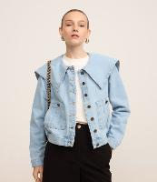 Jaqueta Trucker em Jeans com Gola Marinheiro e Bolsos - 1