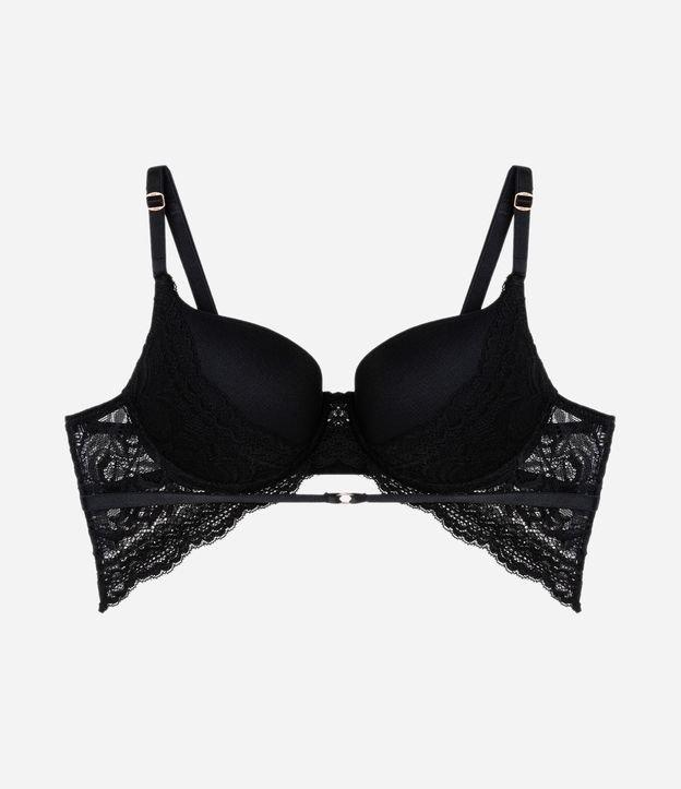 Sutiã Base com Bojo Oco e Renda Floral - 1