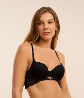 Sutiã Base com Bojo Oco e Renda Floral - 2