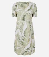 Vestido em Viscolinho com Estampa Folhagens - 1