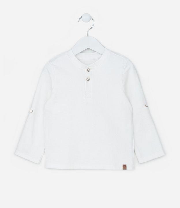 Camiseta Infantil com Gola Henley e Botões - Tam 1 a 6 Anos - 2