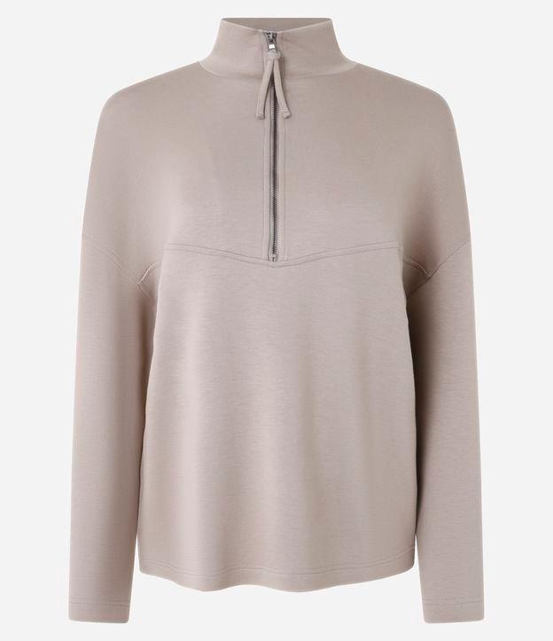 Blusa Comfort em Viscose com Gola Alta e Zíper - 1