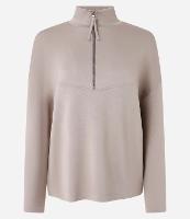 Blusa Comfort em Viscose com Gola Alta e Zíper - 1