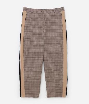 Calça Reta Alfaiatada e Estampa Pied Poule Curve & Plus Size
