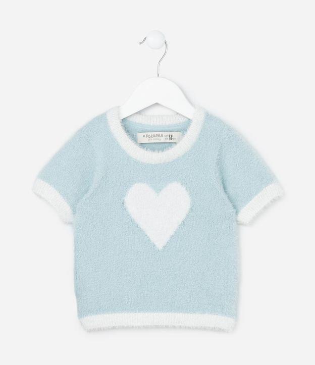 Blusa Infantil com Pelinhos e Estampa Coração - Tam 5 a 14 Anos - 1