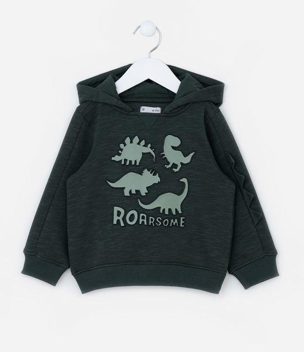 Casaco Infantil Quentinho com Estampa Dinos e Crista 3D - Tam 1 a 5 Anos - 1
