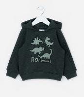 Casaco Infantil Quentinho com Estampa Dinos e Crista 3D - Tam 1 a 5 Anos - 1