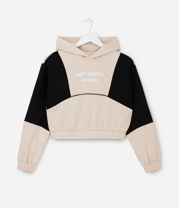 Casaco Infantil em Fleece com Recortes e Capuz - Tam 5 a 14 Anos - 1