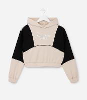 Casaco Infantil em Fleece com Recortes e Capuz - Tam 5 a 14 Anos - 1