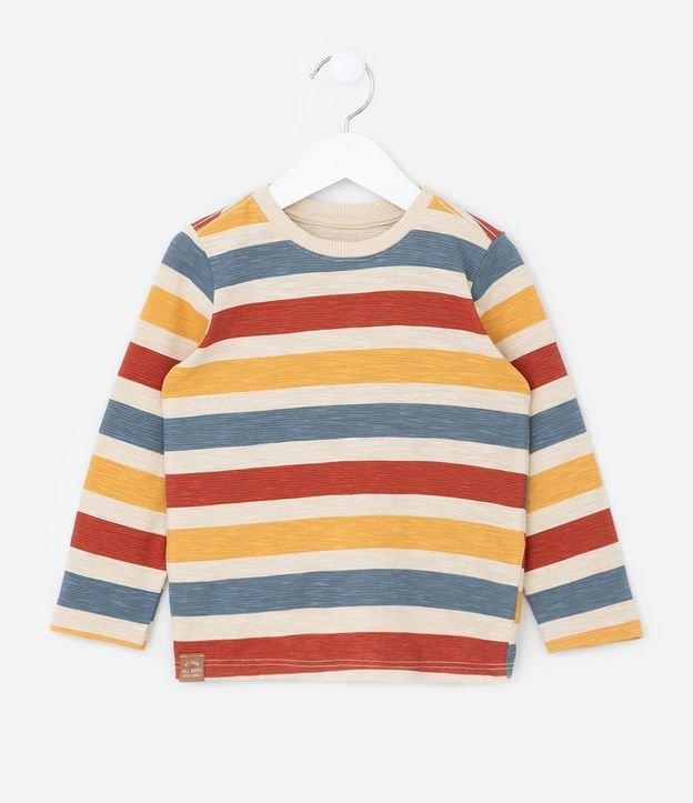 Camiseta Infantil com Estampa de Listras - Tam 1 a 6 Anos - 1