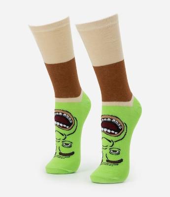 Meia Cano Alto em Algodão com Estampa do Shrek