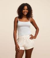 Pijama Short Doll em Ribana com Detalhe de Flor - 1