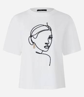 Blusa em Algodão com Bordado de Mulher com Brinco