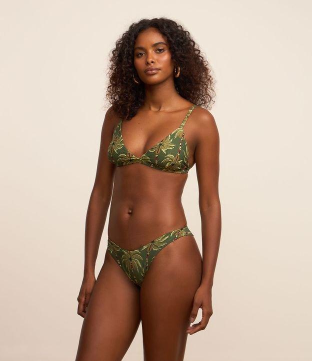 Biquíni Calcinha Asa Delta com Fio Duplo e Estampa de Coqueiros - 1