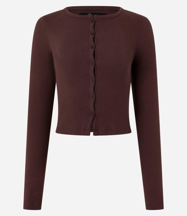 Cardigan em Ribana com Botões Frontais - 1