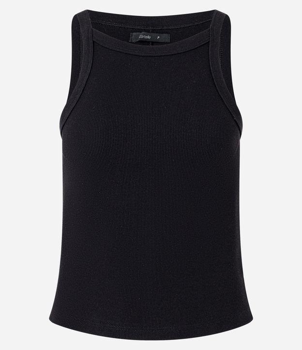 Blusa Canelada em Ribana com Gola Redonda - 1