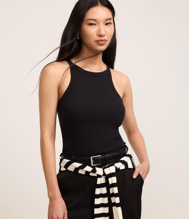 Blusa Canelada em Ribana com Gola Redonda - 2