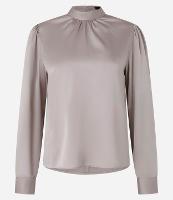 Blusa Acetinada com Gola Padre com Botão no Punho - 1