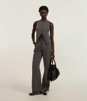 Calça Reta Alfaiatada com Amarração no Cós e Bolsos - 1