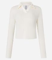 Blusa Polo em Ribana de Algodão com Mangas Longas - 1