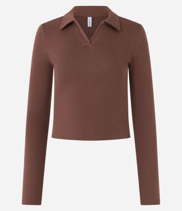 Blusa Polo em Ribana de Algodão com Mangas Longas - 2