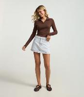 Blusa Polo em Ribana de Algodão com Mangas Longas - 3