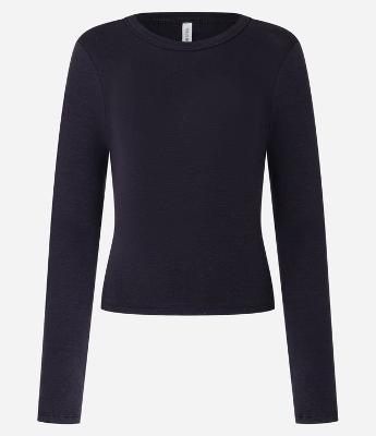 Blusa em Ribana com Gola Redonda