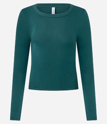 Blusa em Ribana com Gola Redonda