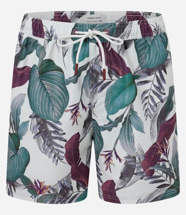 Bermuda em Microfibra  com Cós Elástico e Estampa Floral - 1