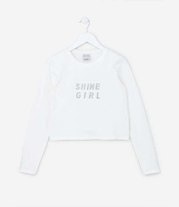 Blusa Infantil em Algodão com Aplicação de Termocolantes - Tam 5 a 14 anos - 1