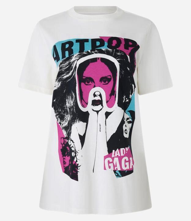 Camiseta em Algodão com Estampa Art Pop Lady Gaga - 1