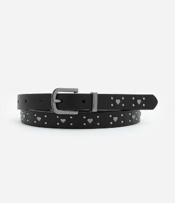 Cinto Estreito em PU com Tachinhas Aplicadas