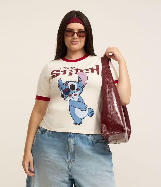 Camiseta T-shirt com Estampa Stitch Curve & Plus Size - 1
