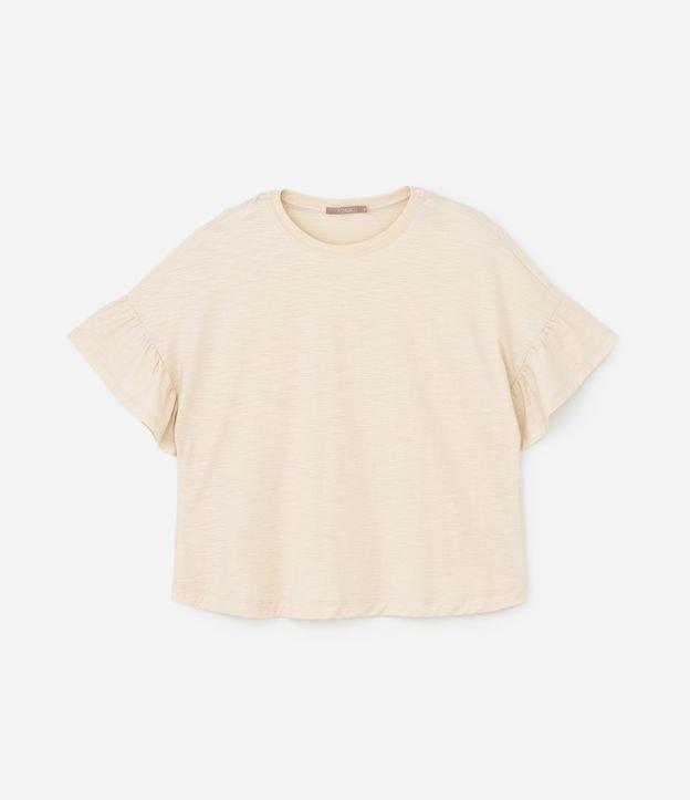 Camiseta em Flamê com Babado na Manga Curve & Plus Size - 1