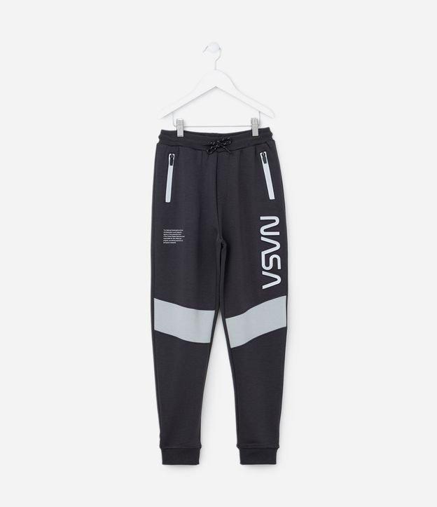 Calça Jogger Infantil com Estampa Refletiva NASA - Tam 5 a 14 Anos - 1