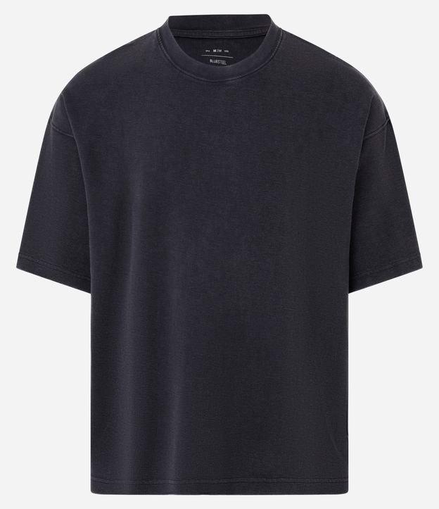 Camiseta Boxy com Algodão eTextura Waffle - 1