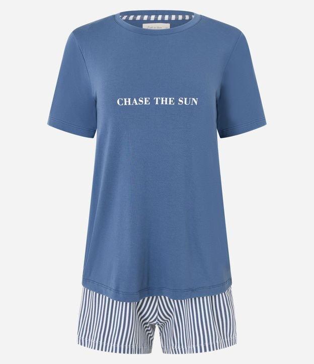 Pijama Short Doll com Estampa Lettering Chase The Sun - 1