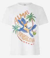 Camiseta em Algodão e Estampa Alma Brasileira com Paetês - 1