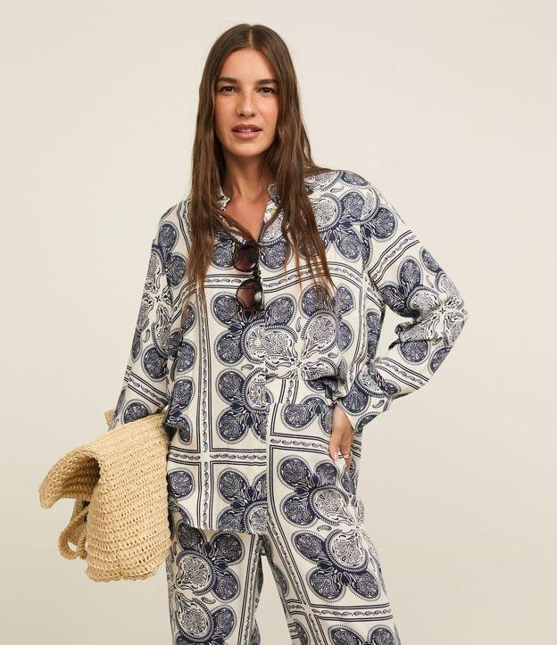 Camisa Ampla em Viscose com Estampa Paisley - 2