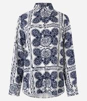 Camisa Ampla em Viscose com Estampa Paisley - 1