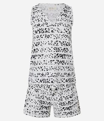 Pijama Short Doll em Peach Touch com Estampa Animal Print Onça Listrada