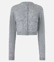 Cardigan Cropped em Tricô com Bolsinhos e Botões Frontais - 1