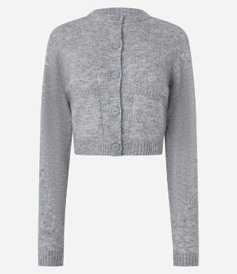 Cardigan Cropped em Tricô com Bolsinhos e Botões Frontais