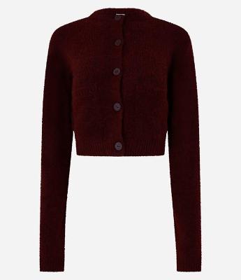 Cardigan Cropped em Tricô com Bolsinhos e Botões Frontais