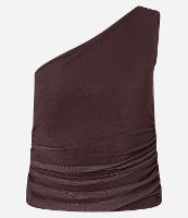 Blusa em Tule com Um Ombro Só e Franzidinho - 1