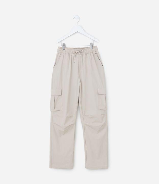 Calça Infantil em Microfibra com Bolsos Cargo - Tam 5 a 14 Anos - 1