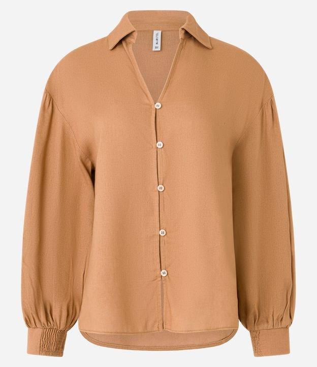 Camisa Oversized em Viscose e Linho com Botões - 1